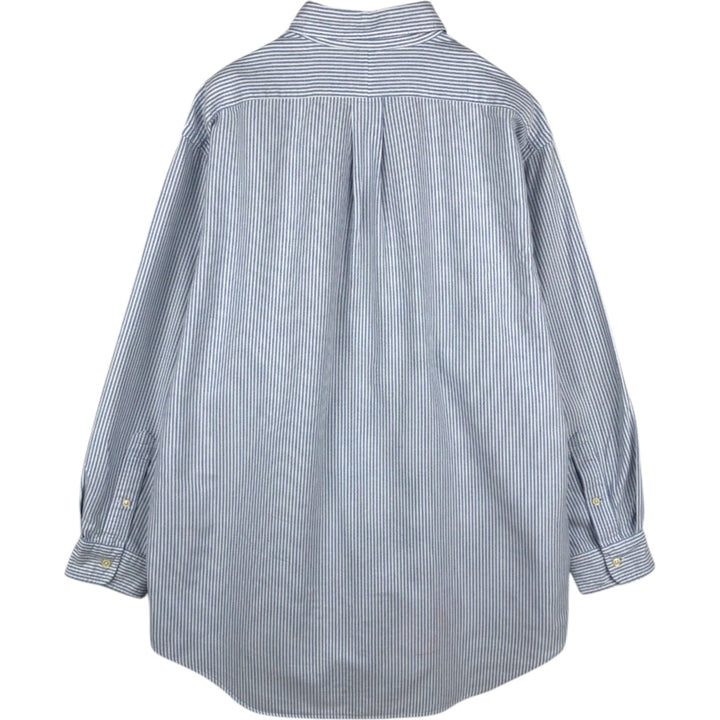 Ralph Lauren YARMOUTH Long Sleeve Button-Down Striped Shirt, Men's Size L cotton Blue type light blue Vintage Second Hand