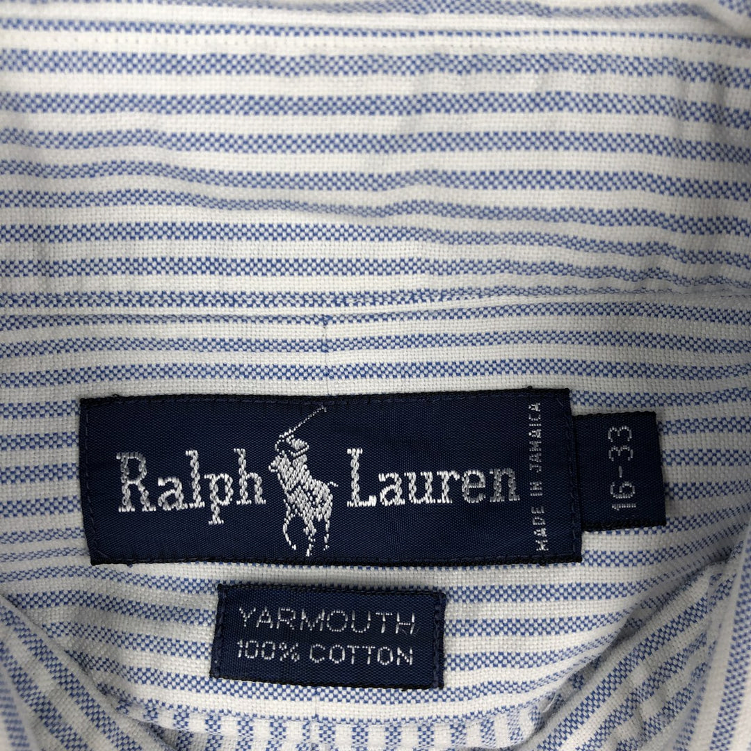 Ralph Lauren YARMOUTH Long Sleeve Button-Down Striped Shirt, Men's Size L cotton Blue type light blue Vintage Second Hand