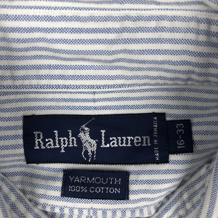 Ralph Lauren YARMOUTH Long Sleeve Button-Down Striped Shirt, Men's Size L cotton Blue type light blue Vintage Second Hand