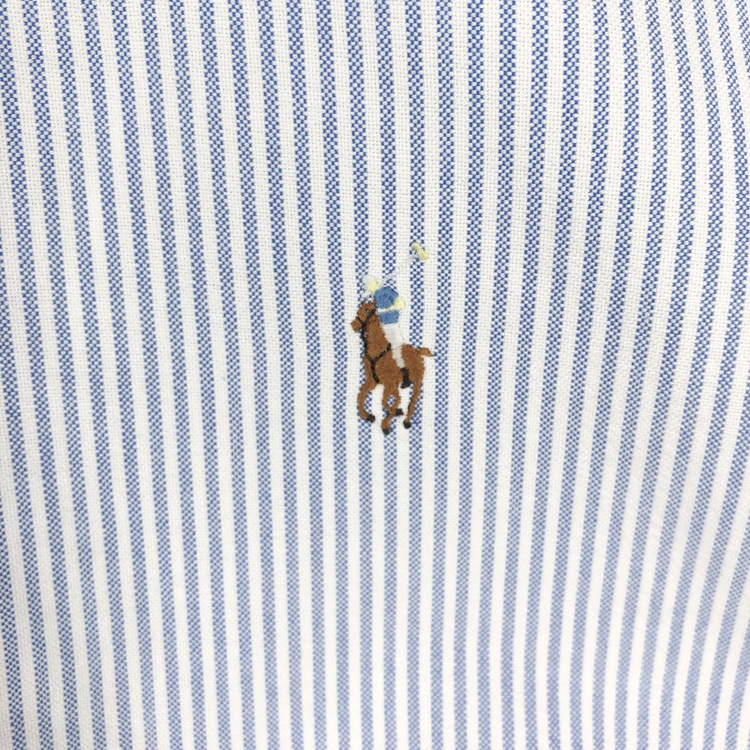 Ralph Lauren YARMOUTH Long Sleeve Button-Down Striped Shirt, Men's Size L cotton Blue type light blue Vintage Second Hand