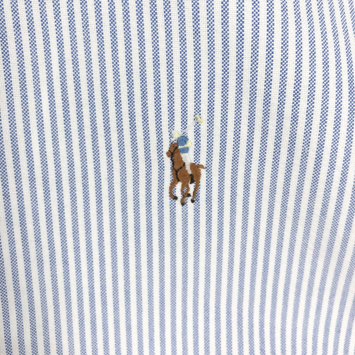 Ralph Lauren YARMOUTH Long Sleeve Button-Down Striped Shirt, Men's Size L cotton Blue type light blue Vintage Second Hand