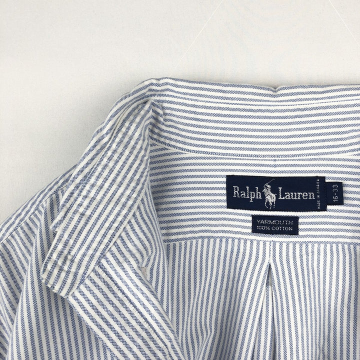Ralph Lauren YARMOUTH Long Sleeve Button-Down Striped Shirt, Men's Size L cotton Blue type light blue Vintage Second Hand