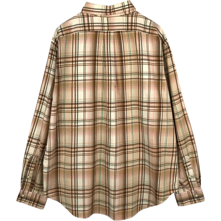 Ralph Lauren Classic Fit Long Sleeve Button Down Check Shirt Men's XL cotton brown type Vintage Second Hand