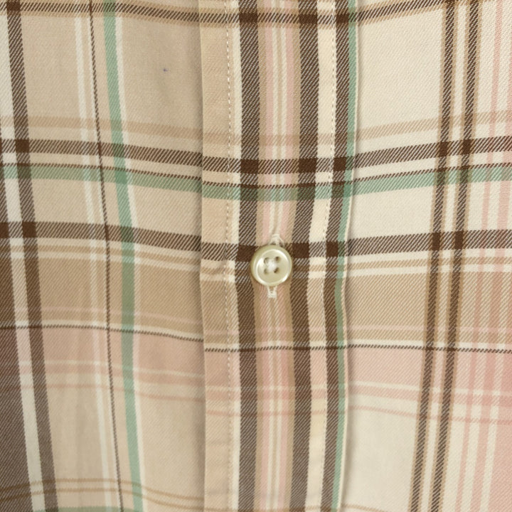 Ralph Lauren Classic Fit Long Sleeve Button Down Check Shirt Men's XL cotton brown type Vintage Second Hand