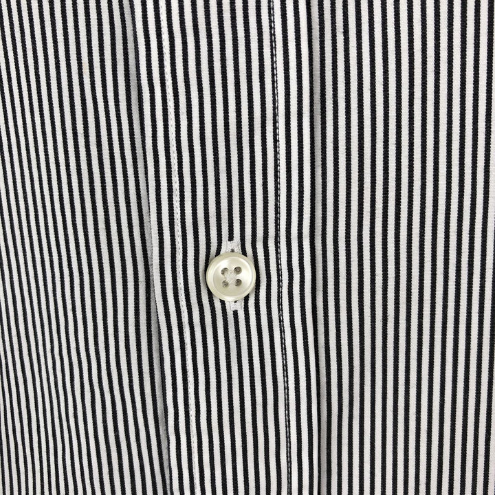 Ralph Lauren long sleeve button down striped shirt, men's size L cotton black type Vintage Second Hand