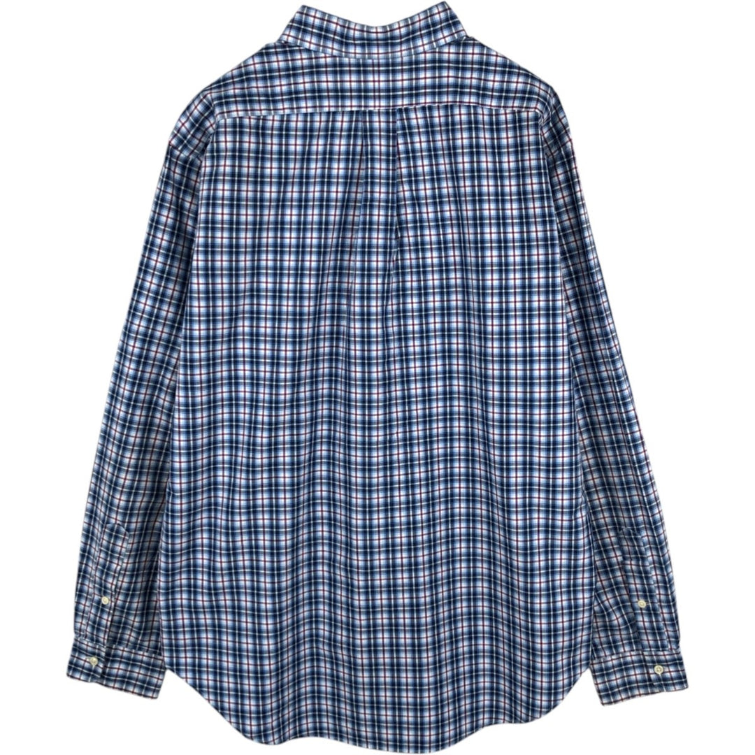 Ralph Lauren Classic Fit Long Sleeve Button Down Check Shirt, Men's Size L cotton blue type Vintage Second Hand