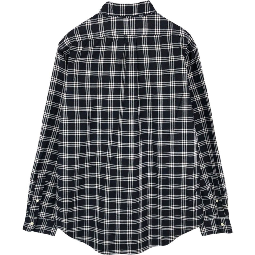 Ralph Lauren CUSTOM FIT long sleeve button down check shirt men's size M cotton black type Vintage Second Hand