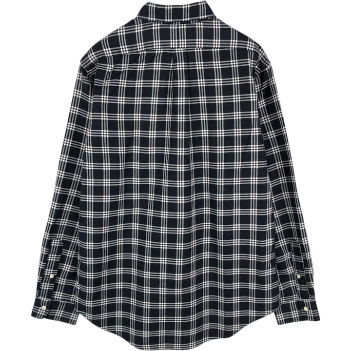 Ralph Lauren CUSTOM FIT long sleeve button down check shirt men's size M cotton black type Vintage Second Hand