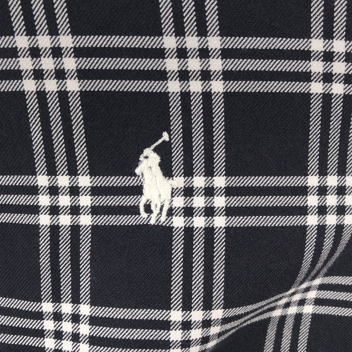 Ralph Lauren CUSTOM FIT long sleeve button down check shirt men's size M cotton black type Vintage Second Hand