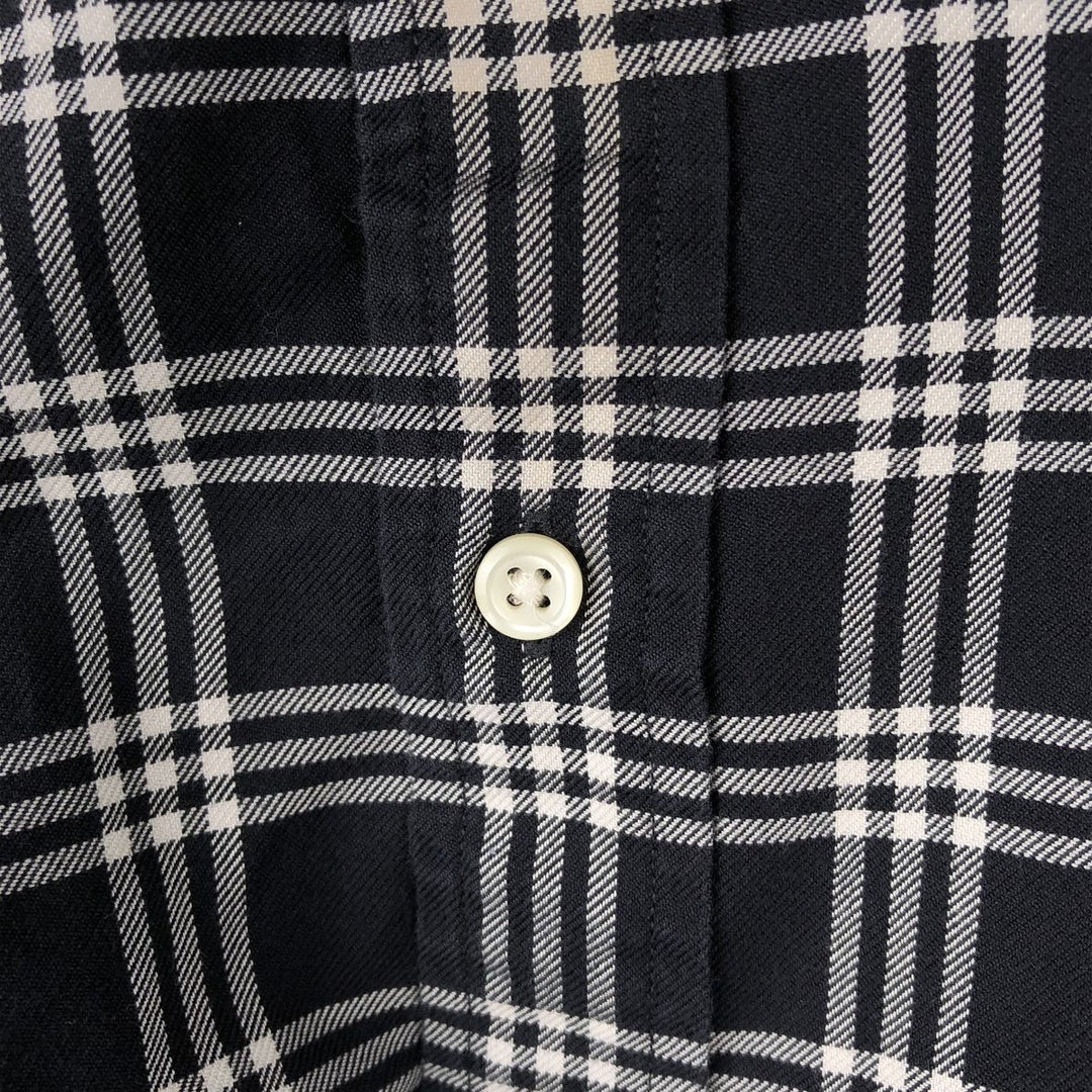 Ralph Lauren CUSTOM FIT long sleeve button down check shirt men's size M cotton black type Vintage Second Hand