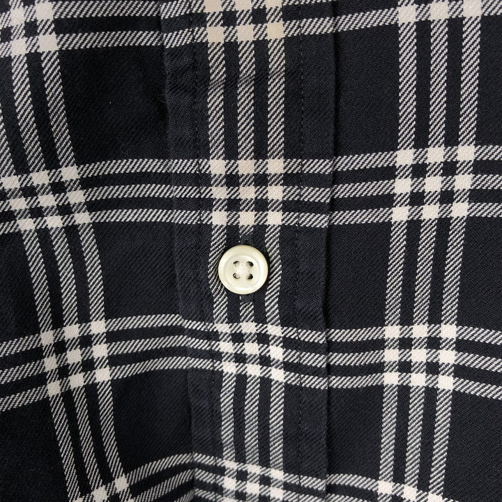 Ralph Lauren CUSTOM FIT long sleeve button down check shirt men's size M cotton black type Vintage Second Hand