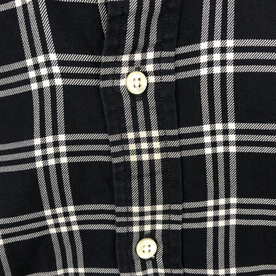 Ralph Lauren CUSTOM FIT long sleeve button down check shirt men's size M cotton black type Vintage Second Hand