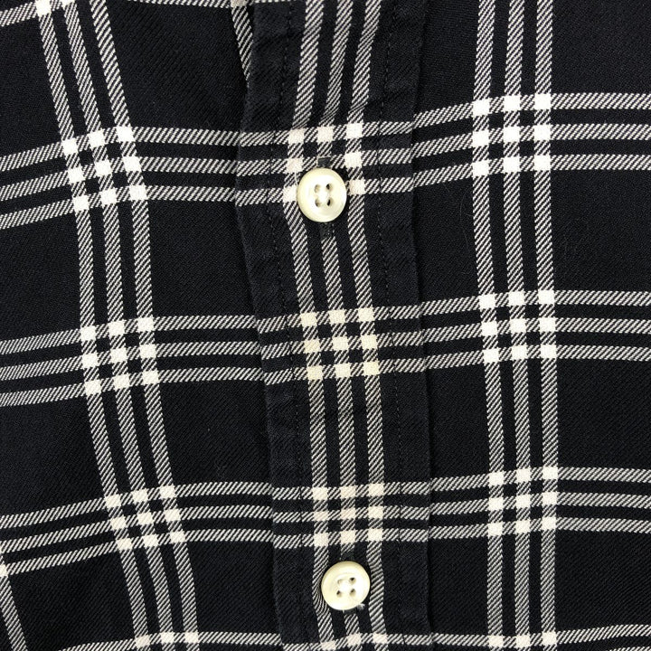 Ralph Lauren CUSTOM FIT long sleeve button down check shirt men's size M cotton black type Vintage Second Hand