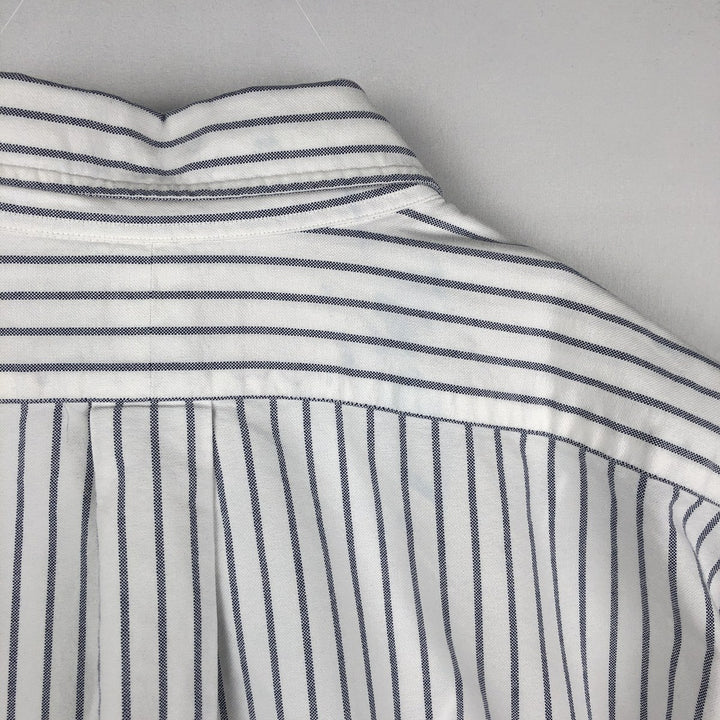 Ralph Lauren BIG SHIRT Long sleeve button-down striped shirt Men's XL size cotton white type Vintage Second Hand