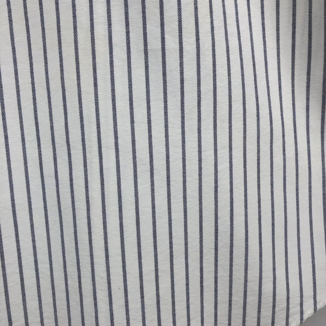 Ralph Lauren BIG SHIRT Long sleeve button-down striped shirt Men's XL size cotton white type Vintage Second Hand