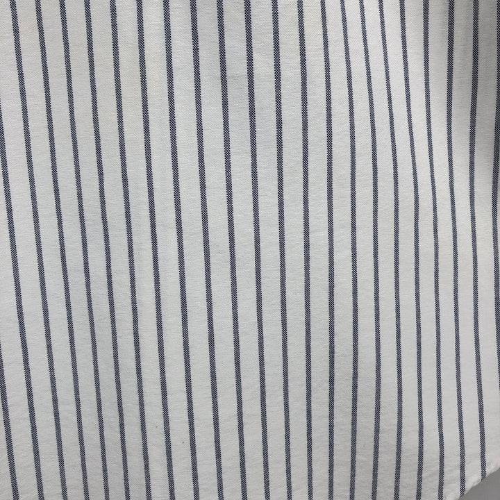 Ralph Lauren BIG SHIRT Long sleeve button-down striped shirt Men's XL size cotton white type Vintage Second Hand