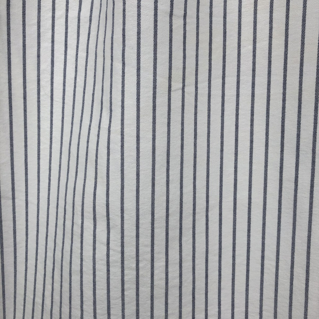 Ralph Lauren BIG SHIRT Long sleeve button-down striped shirt Men's XL size cotton white type Vintage Second Hand
