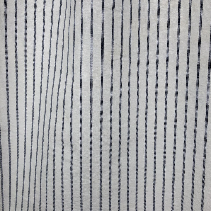 Ralph Lauren BIG SHIRT Long sleeve button-down striped shirt Men's XL size cotton white type Vintage Second Hand
