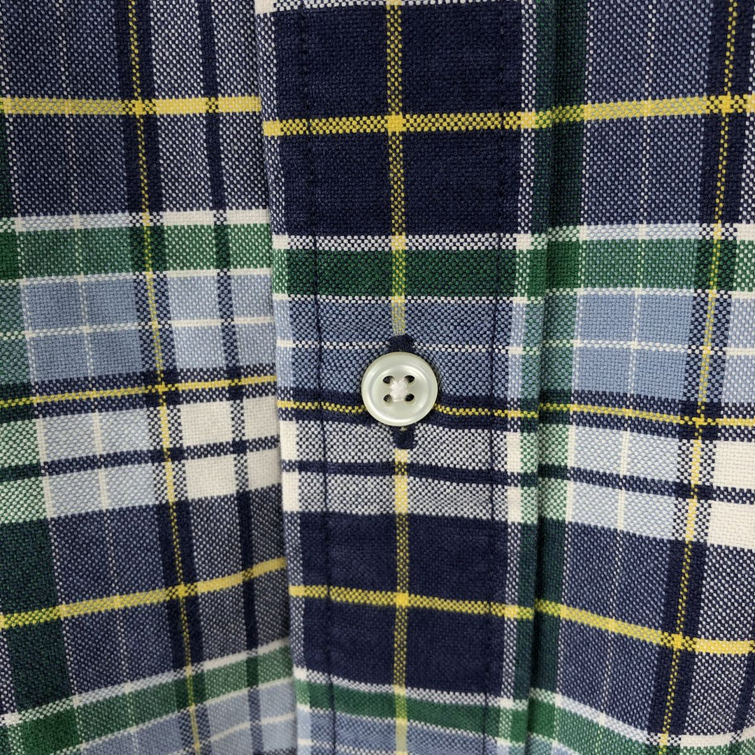 Ralph Lauren BIG SHIRT Long sleeve button-down check shirt Men's L size cotton navy blue type Vintage Second Hand