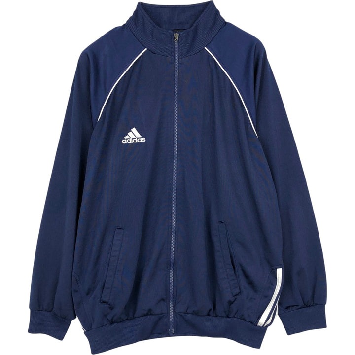 00'S adidas jersey track jacket, men's size L polyester navy blue type Vintage Second Hand