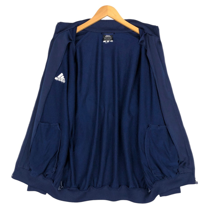 00'S adidas jersey track jacket, men's size L polyester navy blue type Vintage Second Hand