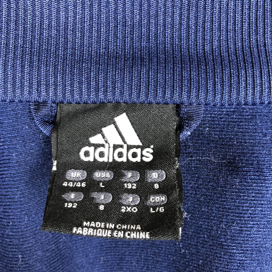 00'S adidas jersey track jacket, men's size L polyester navy blue type Vintage Second Hand