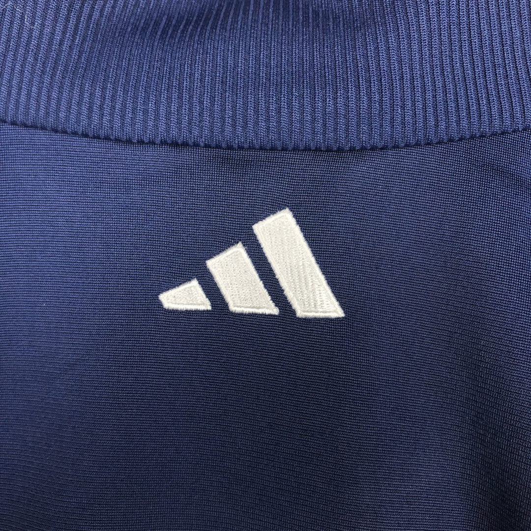 00'S adidas jersey track jacket, men's size L polyester navy blue type Vintage Second Hand