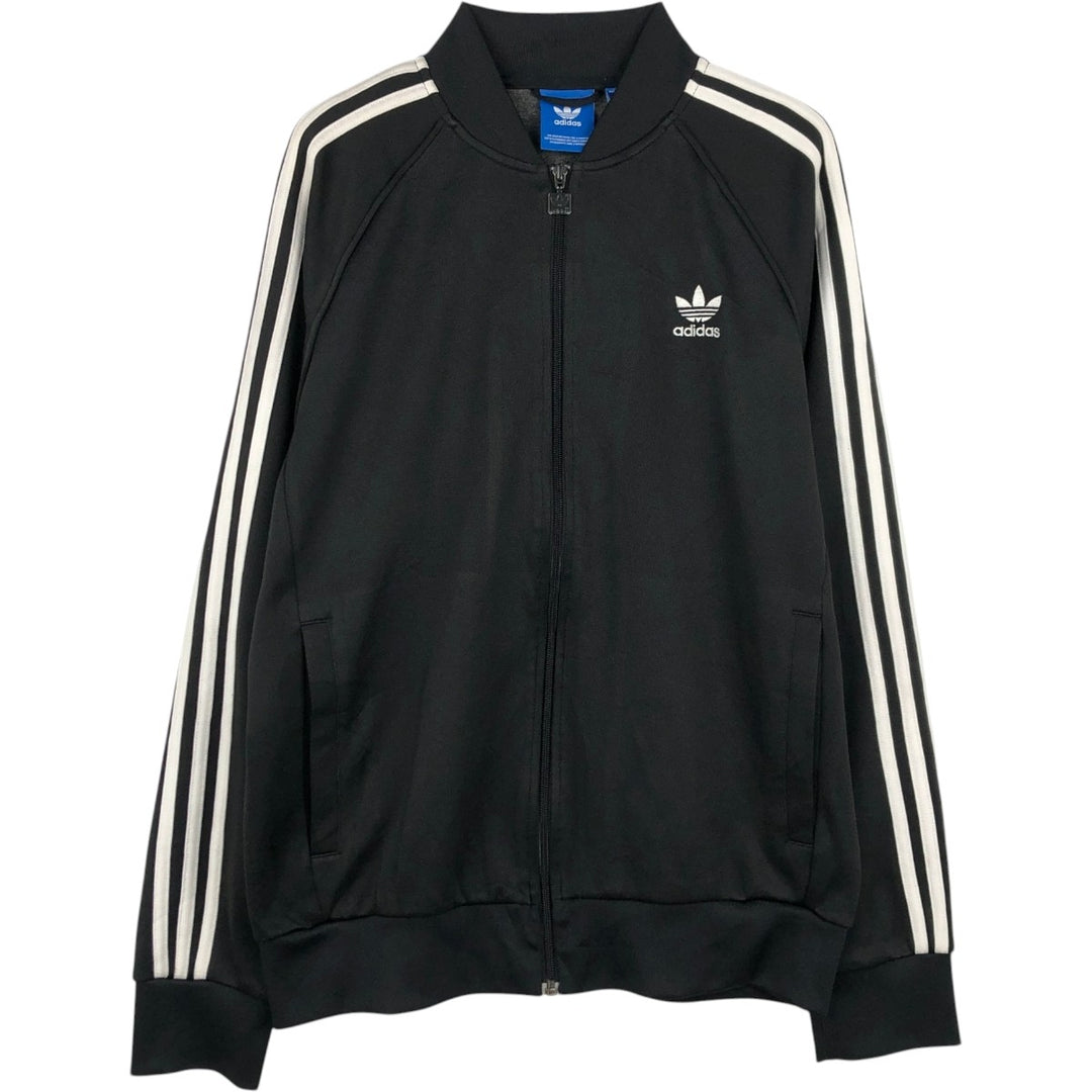 Adidas ORIGINALS Trefoil Logo Track Jacket, Men's Size L (approx.) polyester black type Vintage Second Hand