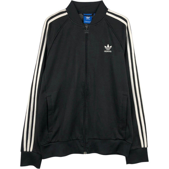 Adidas ORIGINALS Trefoil Logo Track Jacket, Men's Size L (approx.) polyester black type Vintage Second Hand