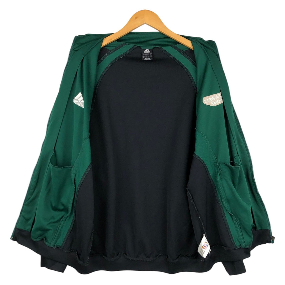 2000'S Adidas raglan sleeve track jacket, men's size XL (approx.) polyester Green type dark green Vintage Second Hand