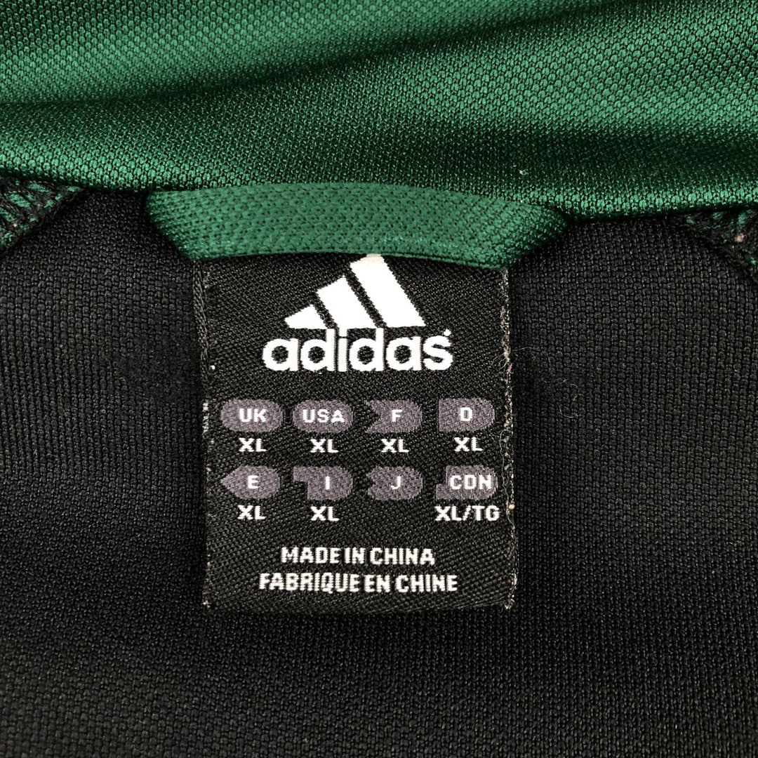 2000'S Adidas raglan sleeve track jacket, men's size XL (approx.) polyester Green type dark green Vintage Second Hand