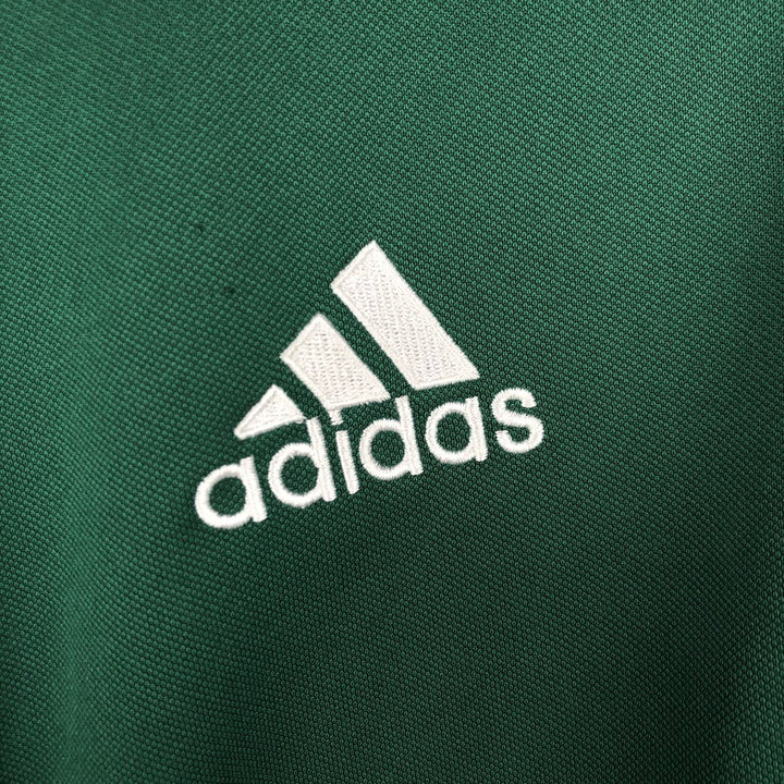 2000'S Adidas raglan sleeve track jacket, men's size XL (approx.) polyester Green type dark green Vintage Second Hand