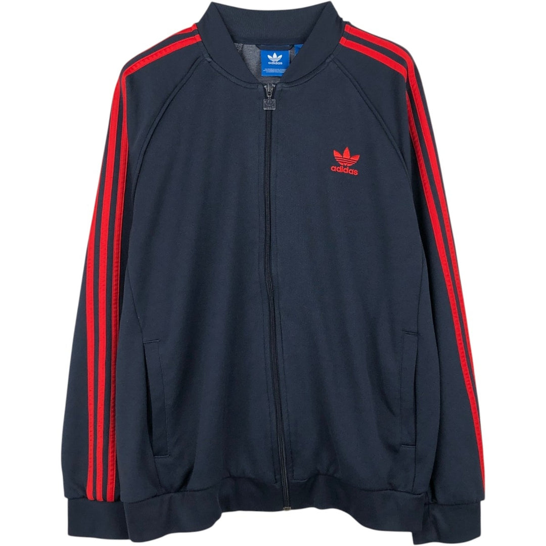 Adidas ORIGINALS Trefoil Logo Track Jacket, Men's Size XL (approx.) polyester navy blue type Vintage Second Hand
