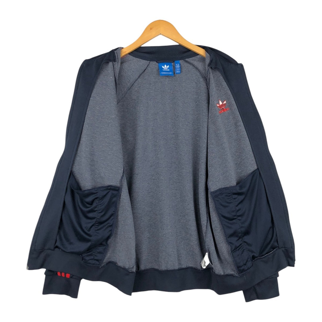 Adidas ORIGINALS Trefoil Logo Track Jacket, Men's Size XL (approx.) polyester navy blue type Vintage Second Hand