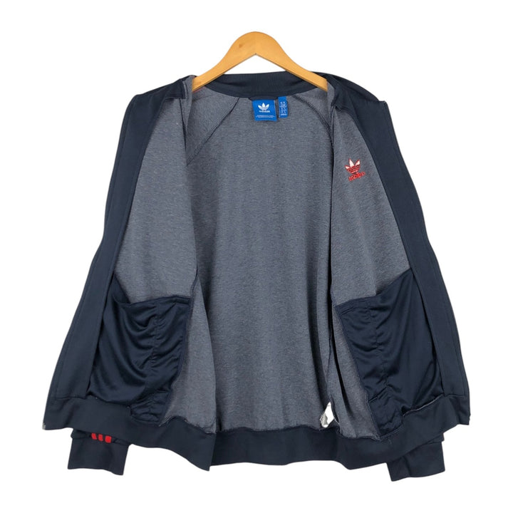 Adidas ORIGINALS Trefoil Logo Track Jacket, Men's Size XL (approx.) polyester navy blue type Vintage Second Hand