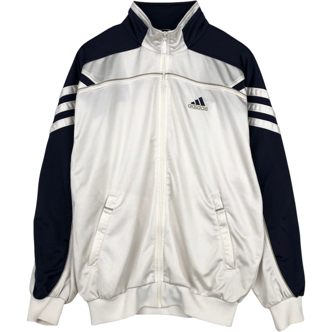 90s-00'S Adidas Jersey Track Jacket, Men's Size Medium polyester white type Vintage Second Hand