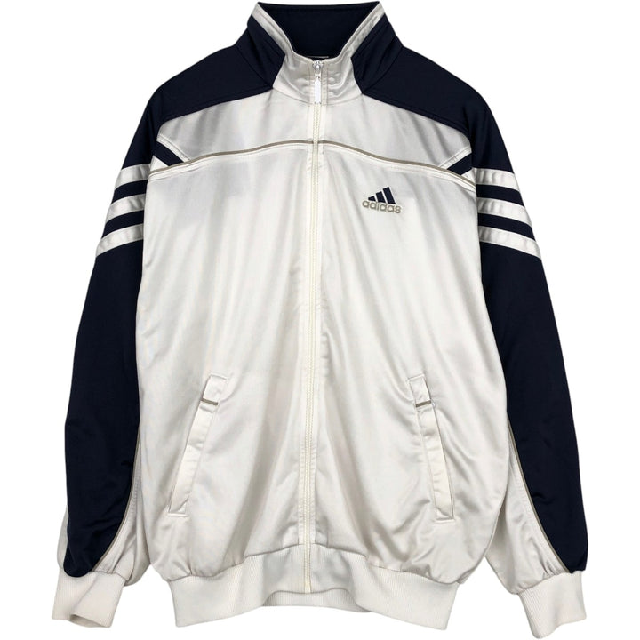 90s-00'S Adidas Jersey Track Jacket, Men's Size Medium polyester white type Vintage Second Hand