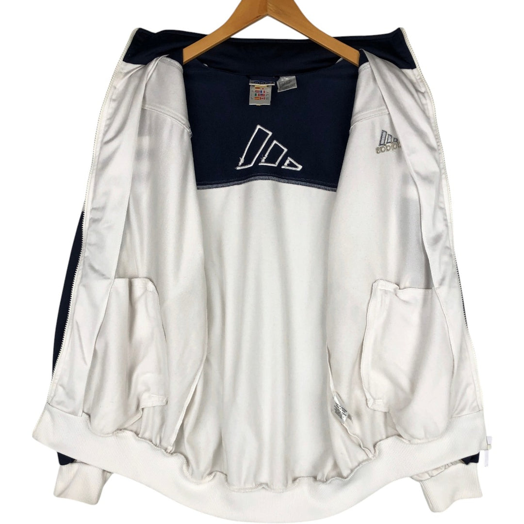 90s-00'S Adidas Jersey Track Jacket, Men's Size Medium polyester white type Vintage Second Hand