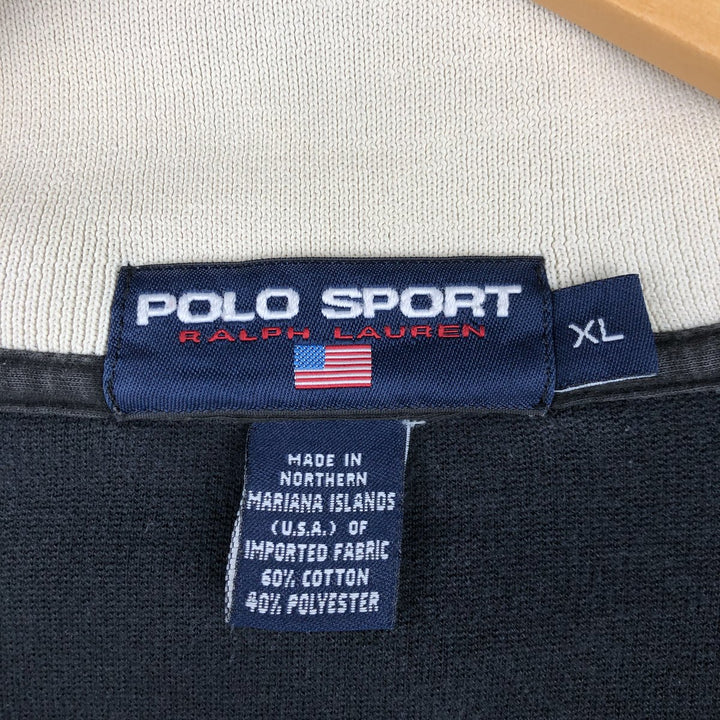 1990'S Ralph Lauren POLO SPORT Track Jacket, Men's Size XL (approx.), Vintage cotton black type Vintage Second Hand