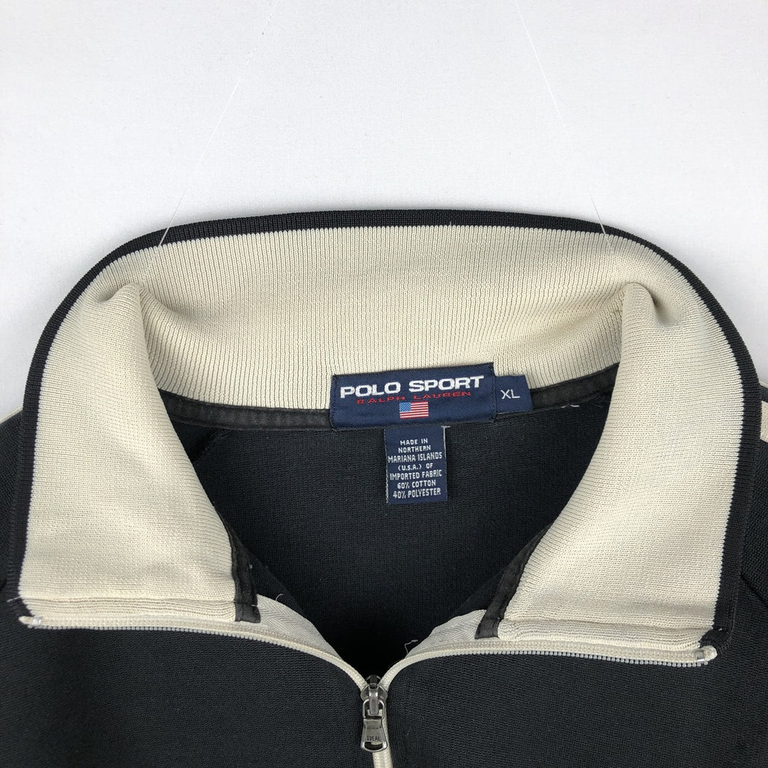 1990'S Ralph Lauren POLO SPORT Track Jacket, Men's Size XL (approx.), Vintage cotton black type Vintage Second Hand