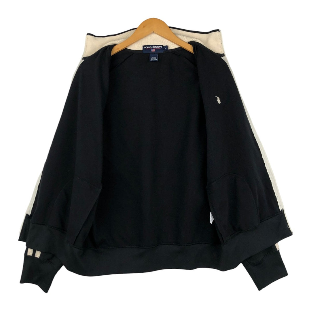 Vintage 90'S Ralph Lauren POLO SPORT track jacket, size L, men's cotton black type Vintage Second Hand