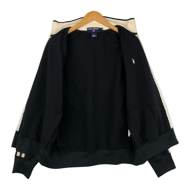 Vintage 90'S Ralph Lauren POLO SPORT track jacket, size L, men's cotton black type Vintage Second Hand