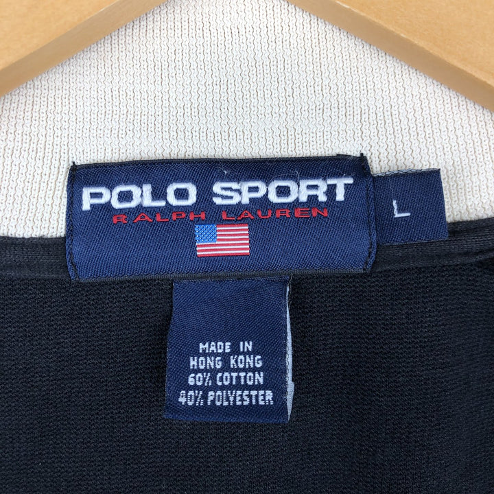 Vintage 90'S Ralph Lauren POLO SPORT track jacket, size L, men's cotton black type Vintage Second Hand