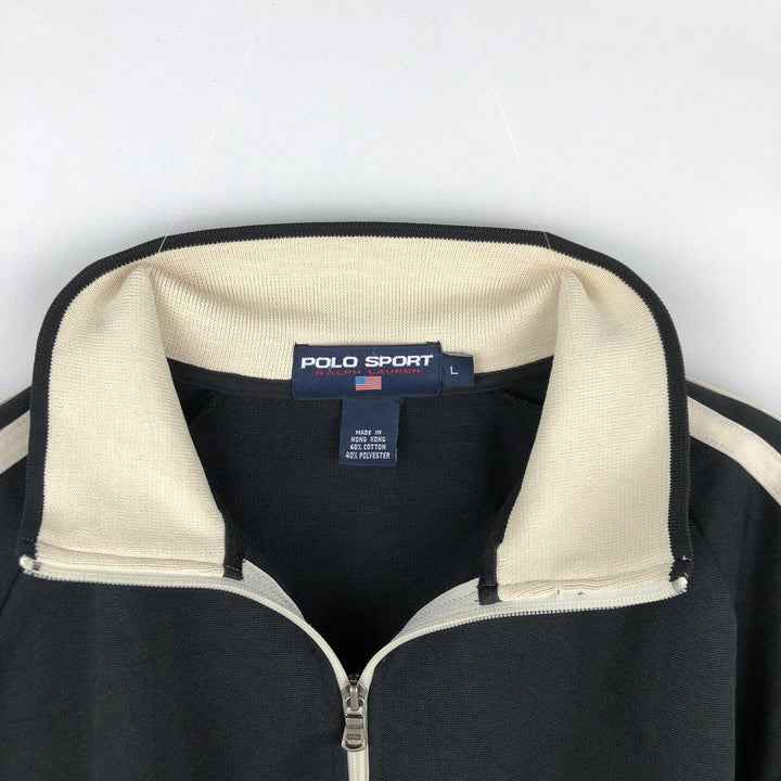 Vintage 90'S Ralph Lauren POLO SPORT track jacket, size L, men's cotton black type Vintage Second Hand