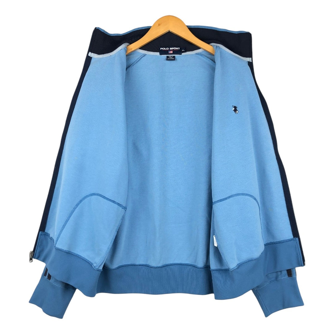 1990'S Ralph Lauren POLO SPORT Track Jacket, Men's Size XL (approx.), Vintage cotton Blue type light blue Vintage Second Hand