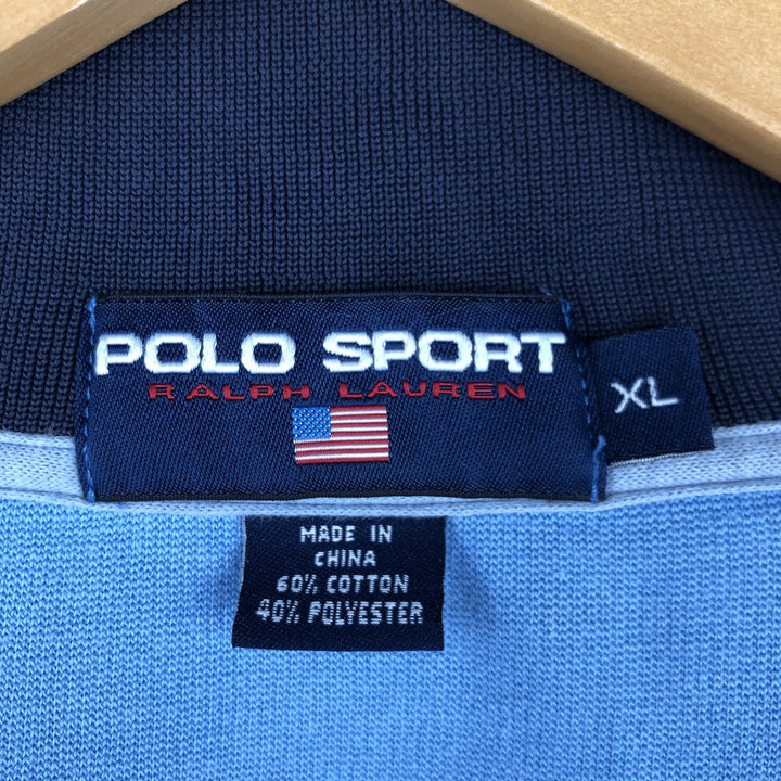 1990'S Ralph Lauren POLO SPORT Track Jacket, Men's Size XL (approx.), Vintage cotton Blue type light blue Vintage Second Hand