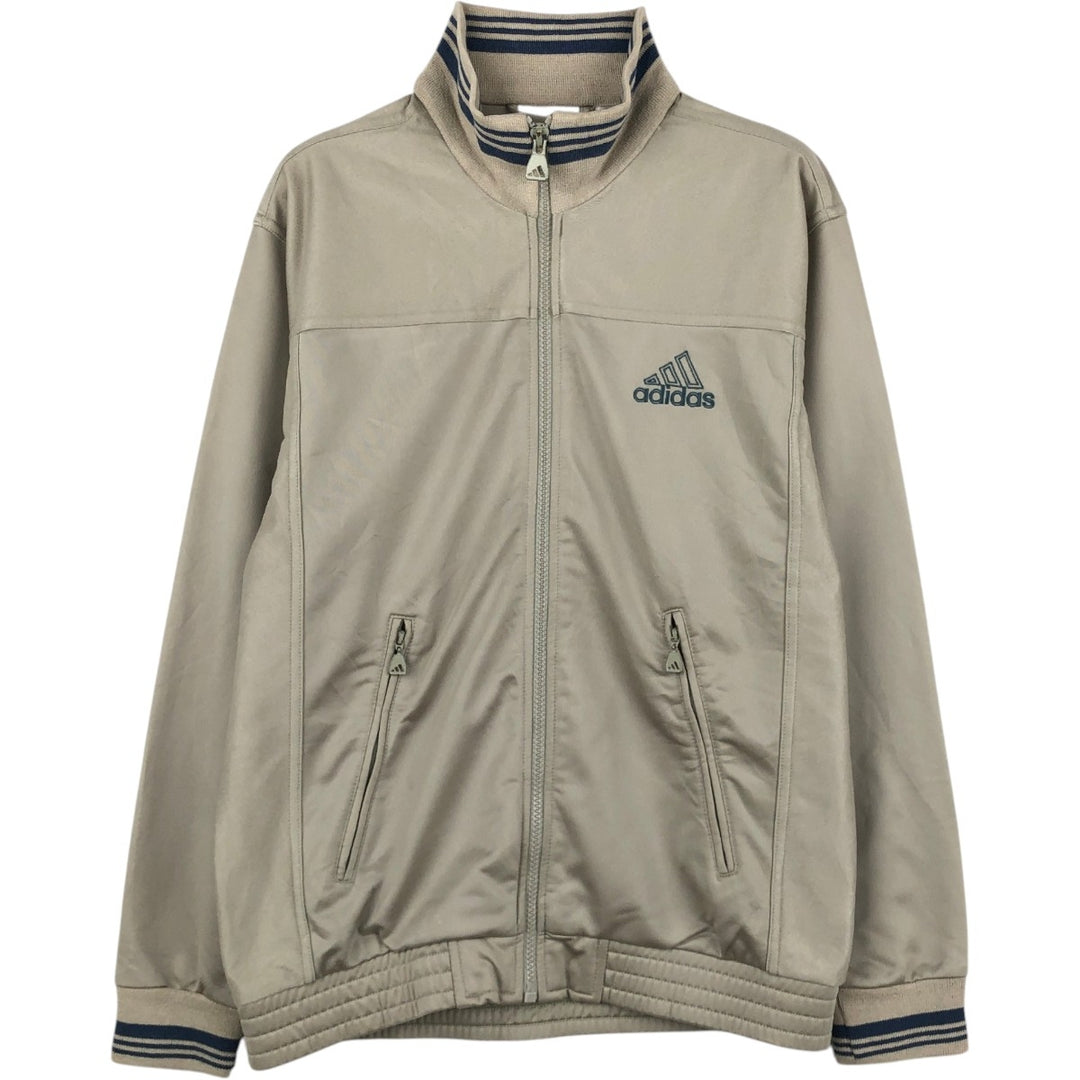 90'S Adidas Jersey Track Jacket Men's L Size Vintage polyester Beige type Vintage Second Hand
