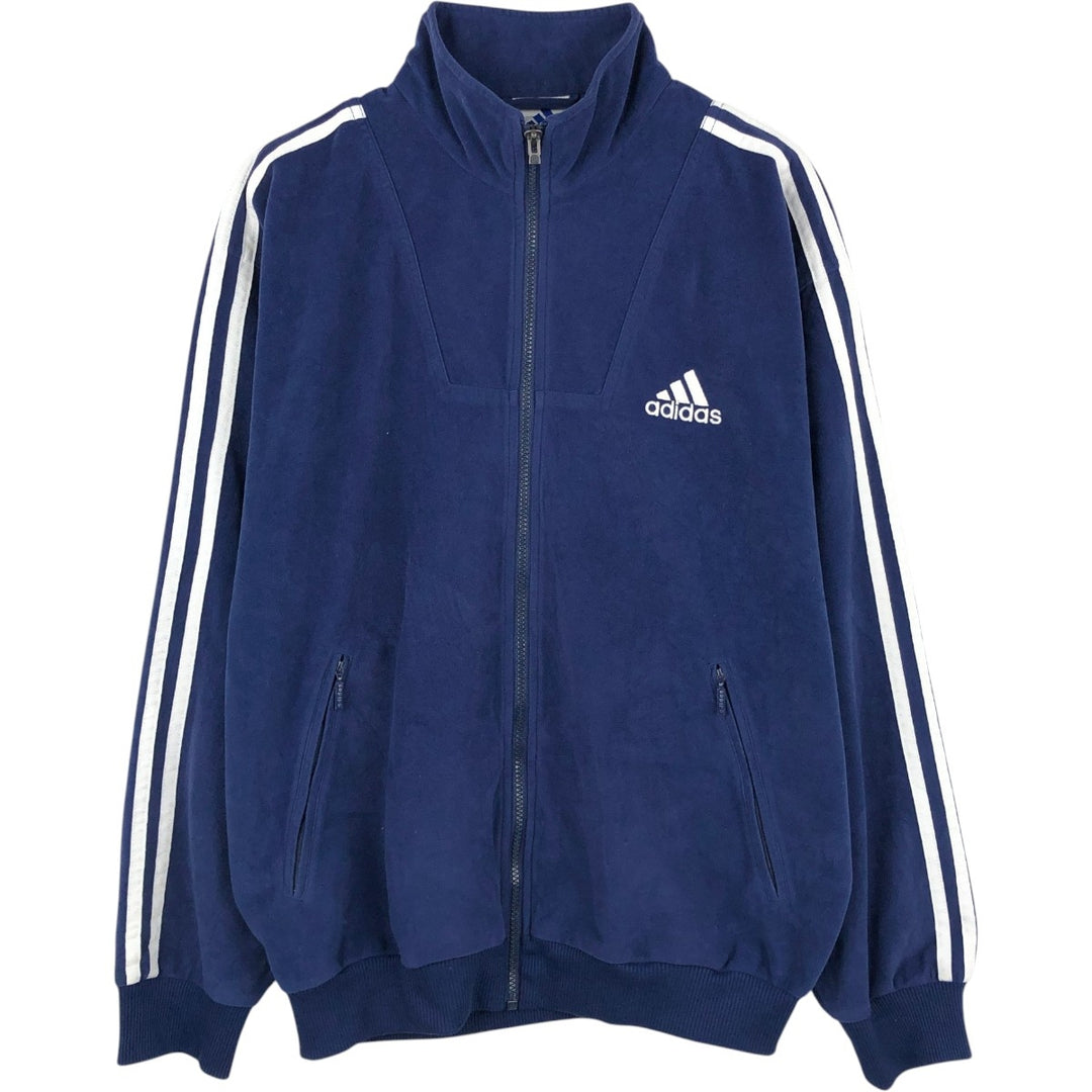 90'S Adidas Velour Jersey Track Jacket Men's M Size Vintage polyester navy blue type Vintage Second Hand