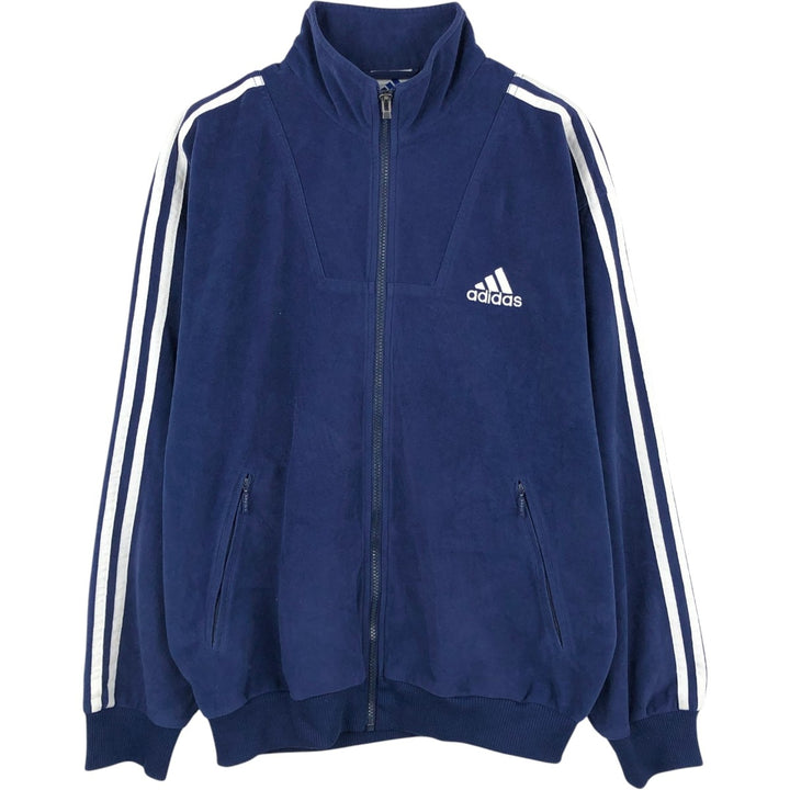 90'S Adidas Velour Jersey Track Jacket Men's M Size Vintage polyester navy blue type Vintage Second Hand