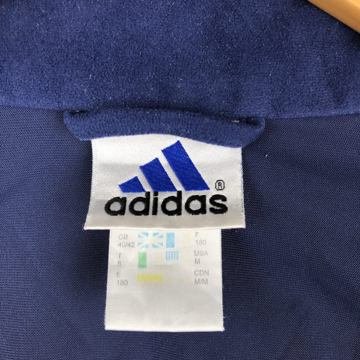 90'S Adidas Velour Jersey Track Jacket Men's M Size Vintage polyester navy blue type Vintage Second Hand